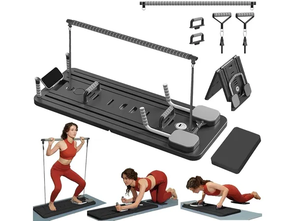 Mini Reformer Pilates Kit avec barre et bandes de résistance